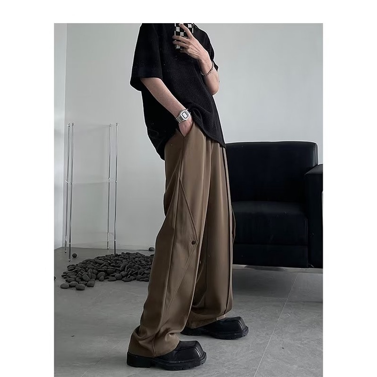 Quần Dài Thể Thao Vải Lụa Lạnh Mỏng Dáng Rộng Kiểu Đường Phố Thời Trang Mùa Hè Cho Nam