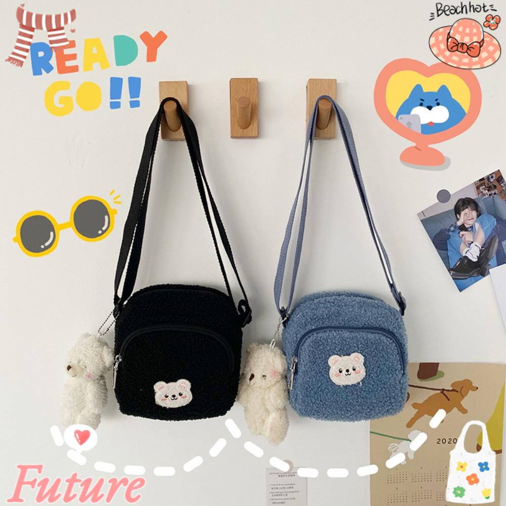 Túi Đeo Chéo Vai Bằng Vải Bông Nhỏ Có Khóa Kéo Hàng Mới