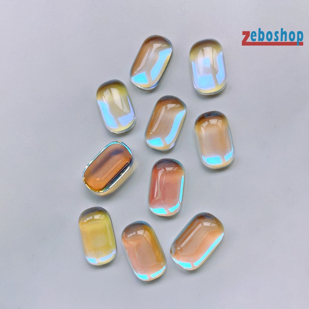 Set 10 Phụ Kiện Trang Trí Móng Tay Nghệ Thuật Hình Bát Giác 3D Lấp Lánh Không Phai Màu