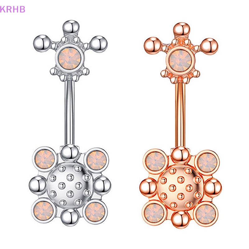 Khuyên Rốn Bằng Thép Không Gỉ Đính Đá Zircon Hình Trái Tim Thời Trang Cho Nữ Mới