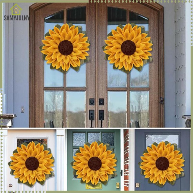 Vòng Hoa Hướng Dương Nhân Tạo 16.5 &quot;42 X 42cm Treo Tường Trang Trí Tiệc Cưới / Nội Thất