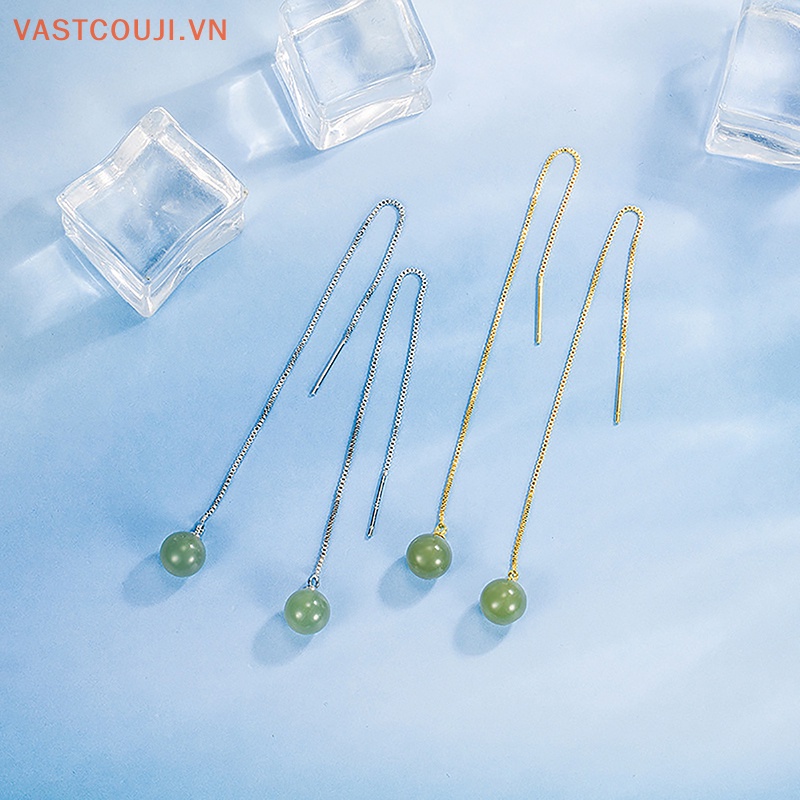 1 Đôi Khuyên Tai Chuỗi Hạt Tròn 8MM Thời Trang Cho Nữ