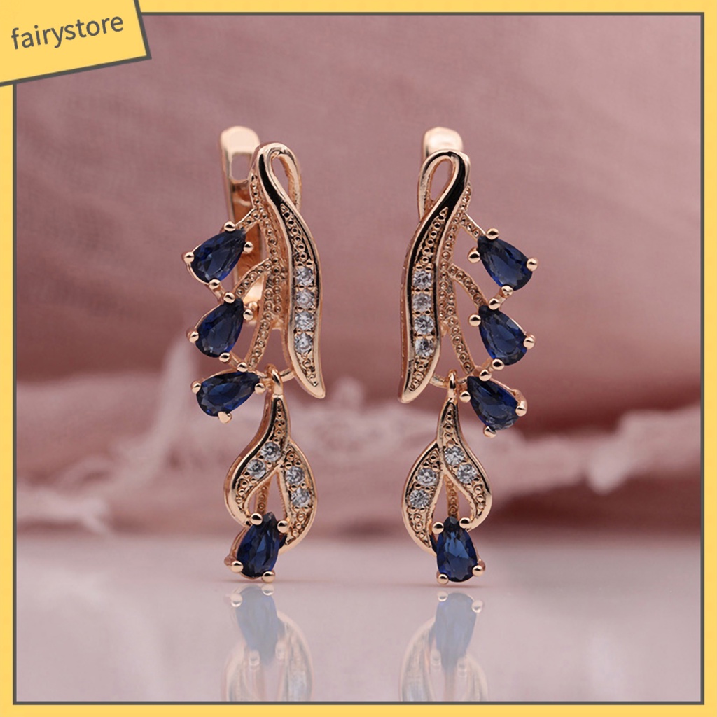 [FRO] Bông Tai Dài Đính Kim Cương Giả Bằng Đồng Trang Trí Hàng Ngày Cuộc Sống Hàng Ngày