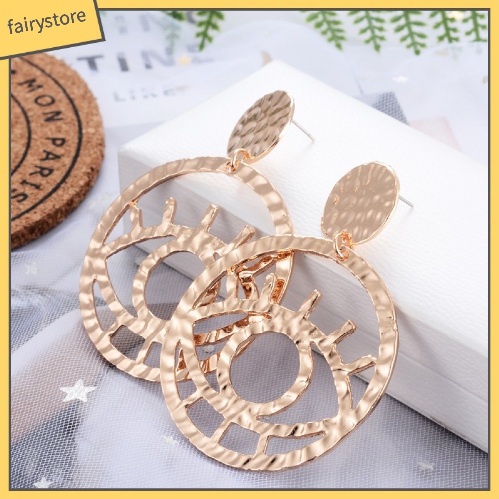 Bông Tai Hình Đôi Mắt Thiết Kế Đục Lỗ Thời Trang Cho Nữ