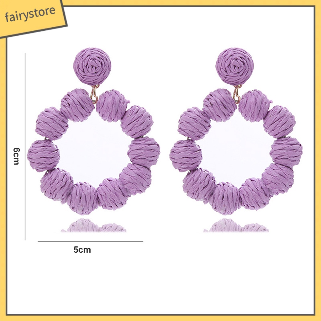 1 Đôi Bông Tai Hình Tròn Phong Cách Bohemian Dành Cho Nữ