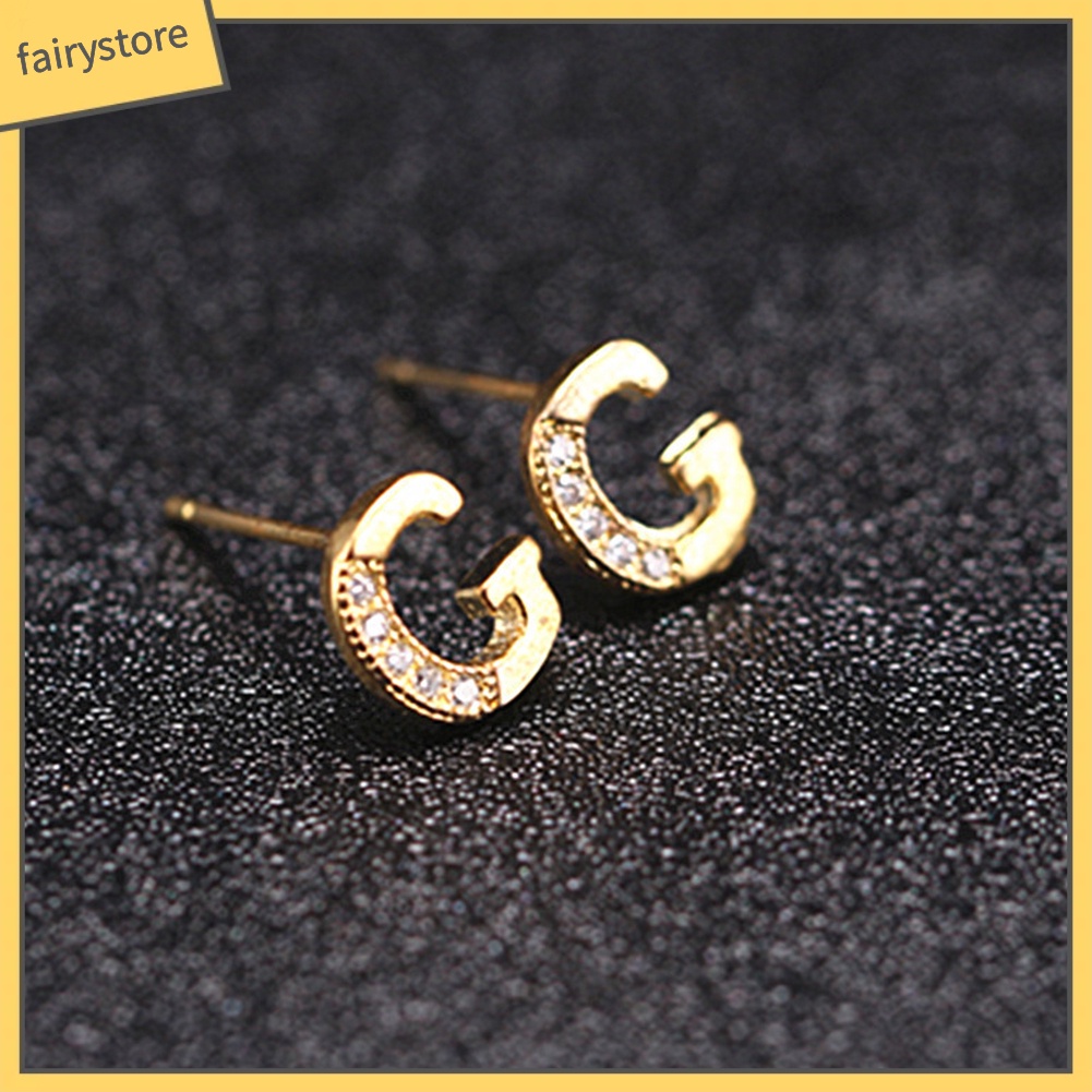 Bông Tai Hình 26 Chữ Cái Đính Đá Thời Trang Dành Cho Nữ