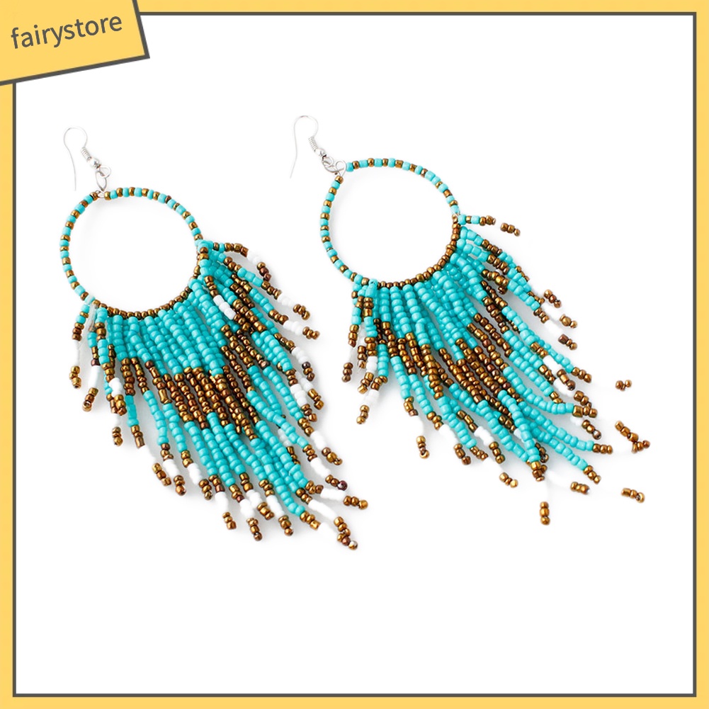 Bông Tai Tua Rua Dáng Dài Phong Cách Boho Thời Trang