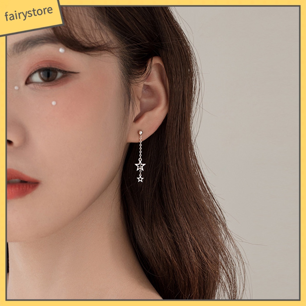 1 Đôi Bông Tai Hình Ngôi Sao Màu Sắc Ngọt Ngào Thời Trang