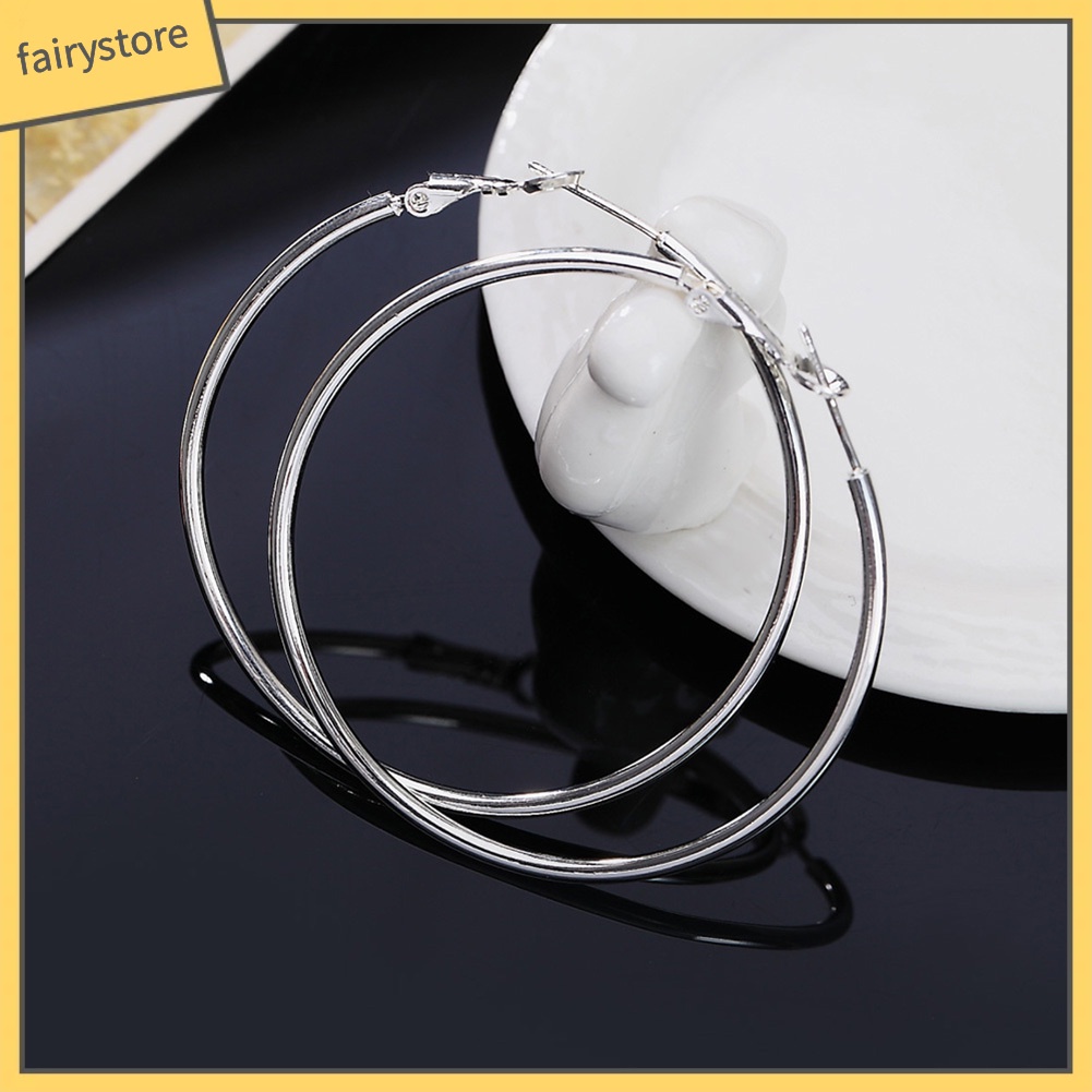 Đôi Khuyên Tai Tròn Đường Kính 5cm-8cm Thời Trang Cho Nữ