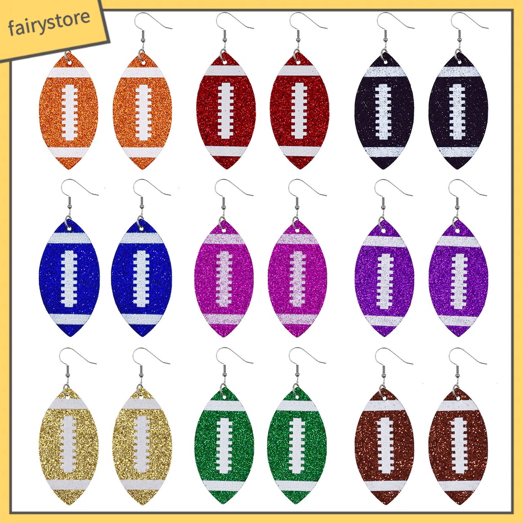 [FRO] Bông Tai Móc Hình Quả Bóng Đá Màu Sắc Tươi Sáng Lấp Lánh Trang Sức Hàng Ngày Cho Nữ