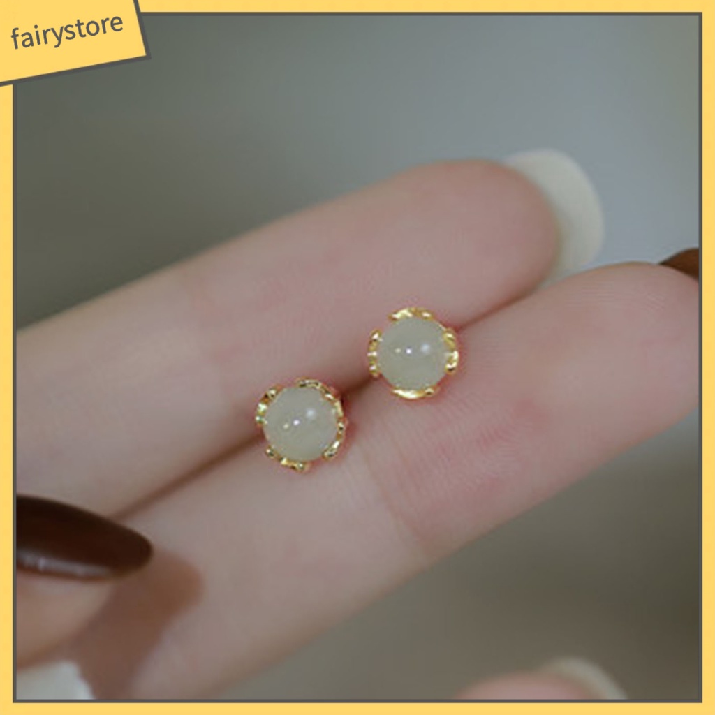 1 Đôi Bông Tai Ngọc Bích Giả Thời Trang Cho Nữ