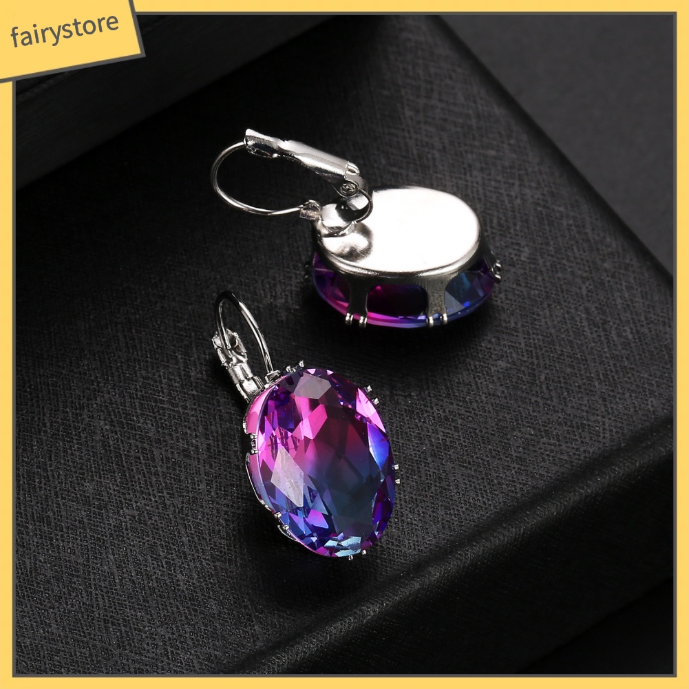 Bông Tai Hình Oval Đính Đá Zircon Thời Trang Dành Cho Nữ