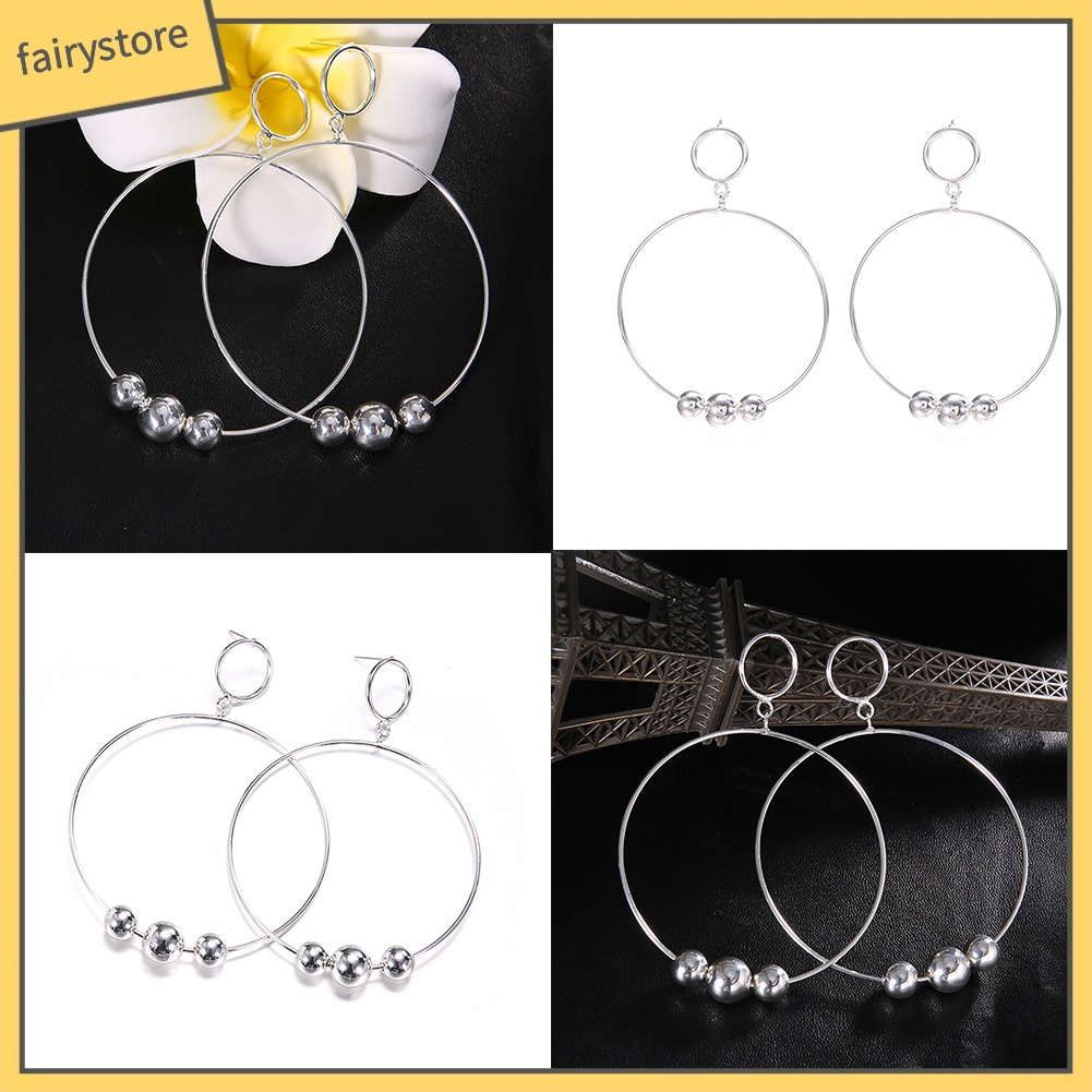 Khuyên Tai Dạng Vòng Tròn Lớn Đính Hạt Thời Trang Cho Nữ