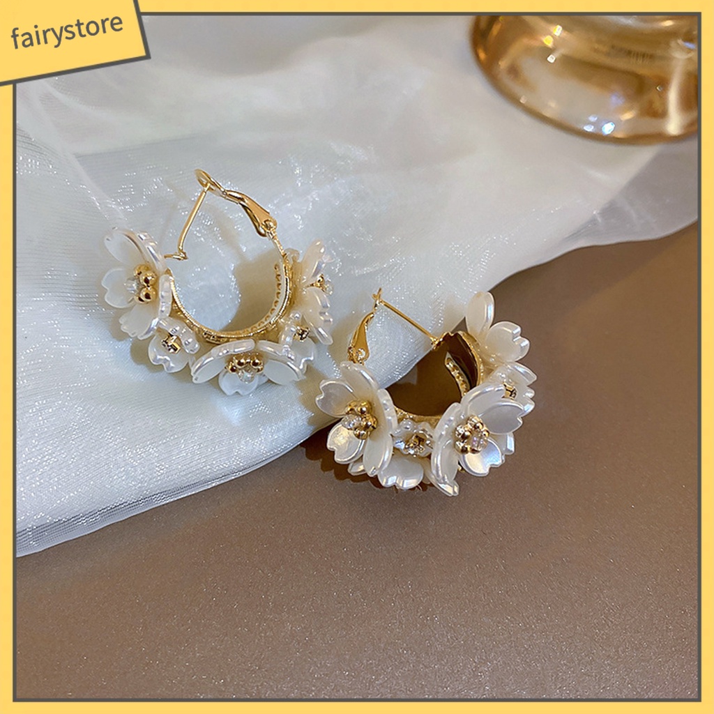 1 Đôi Bông Tai Tròn Đính Đá Lấp Lánh Dành Cho Nữ