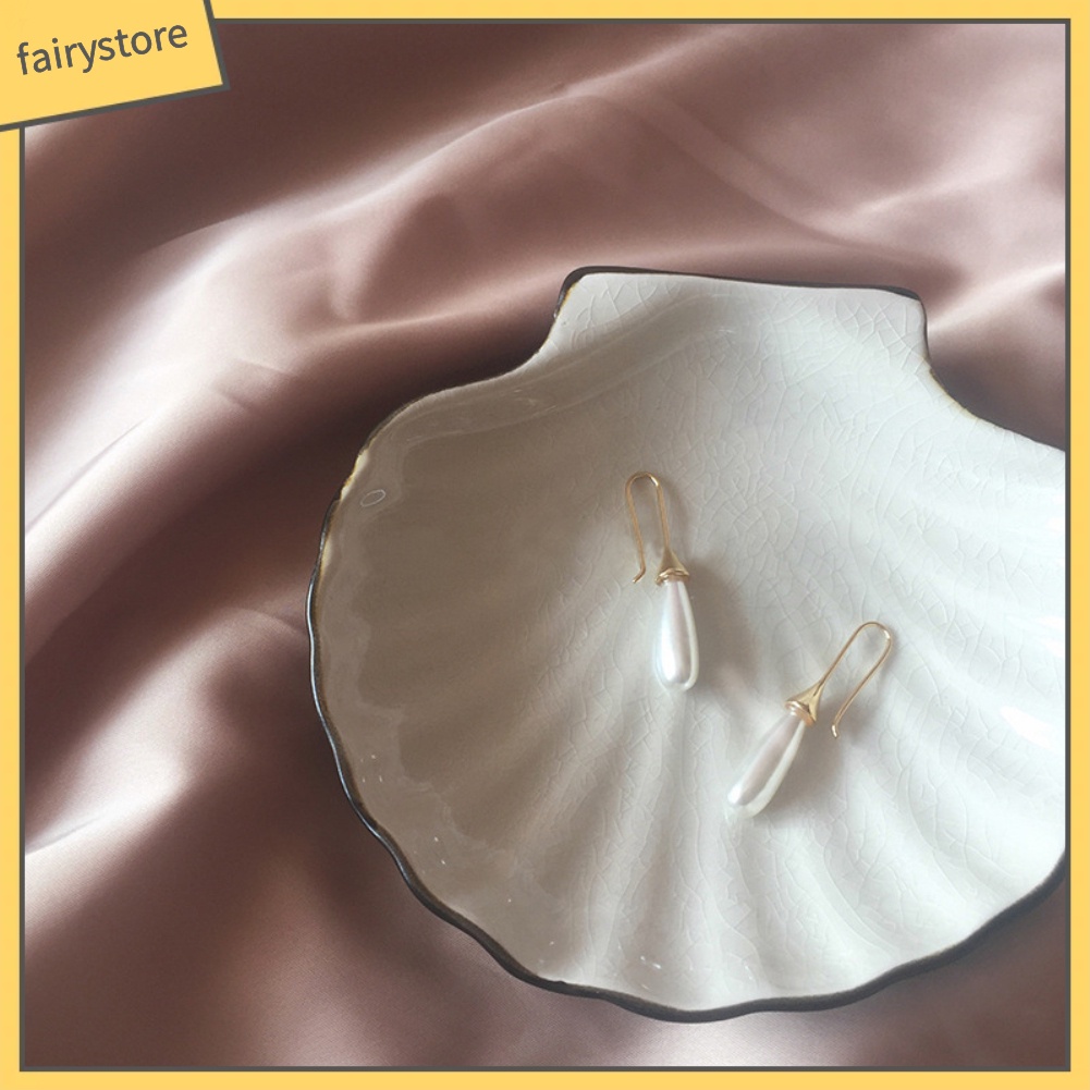 Bông Tai Giọt Nước Đính Ngọc Trai Giả Phong Cách Baroque Dành Cho Nữ