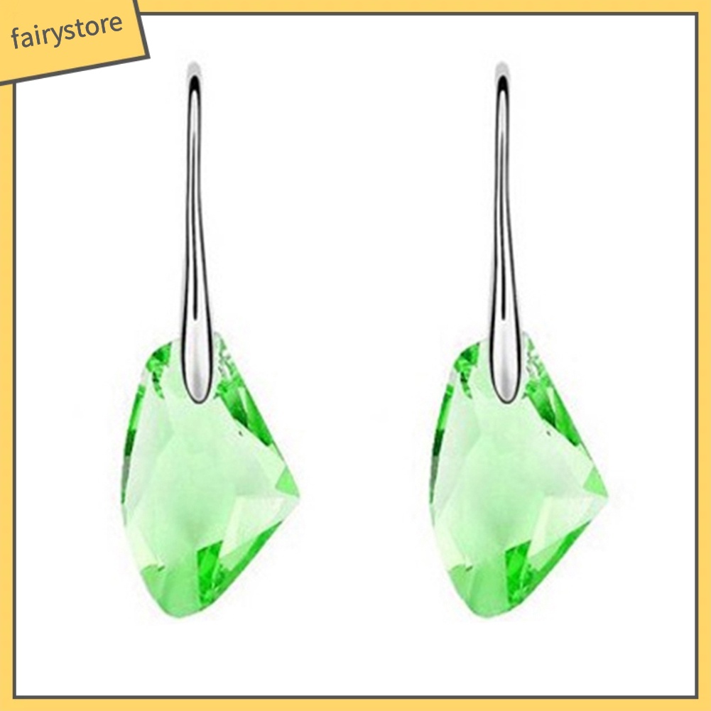 Bông Tai Dạng Móc Thả Đính Đá Phong Cách Hoàng Gia Thời Trang Cho Nữ