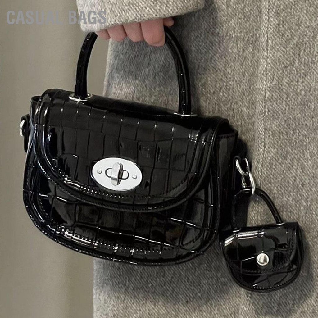 Có hàng sẵn Casual Bags Phụ Nữ Đeo Vai Túi Phù Hợp Mini Khóa Đóng Cửa Xách PU Nhỏ Thời Trang