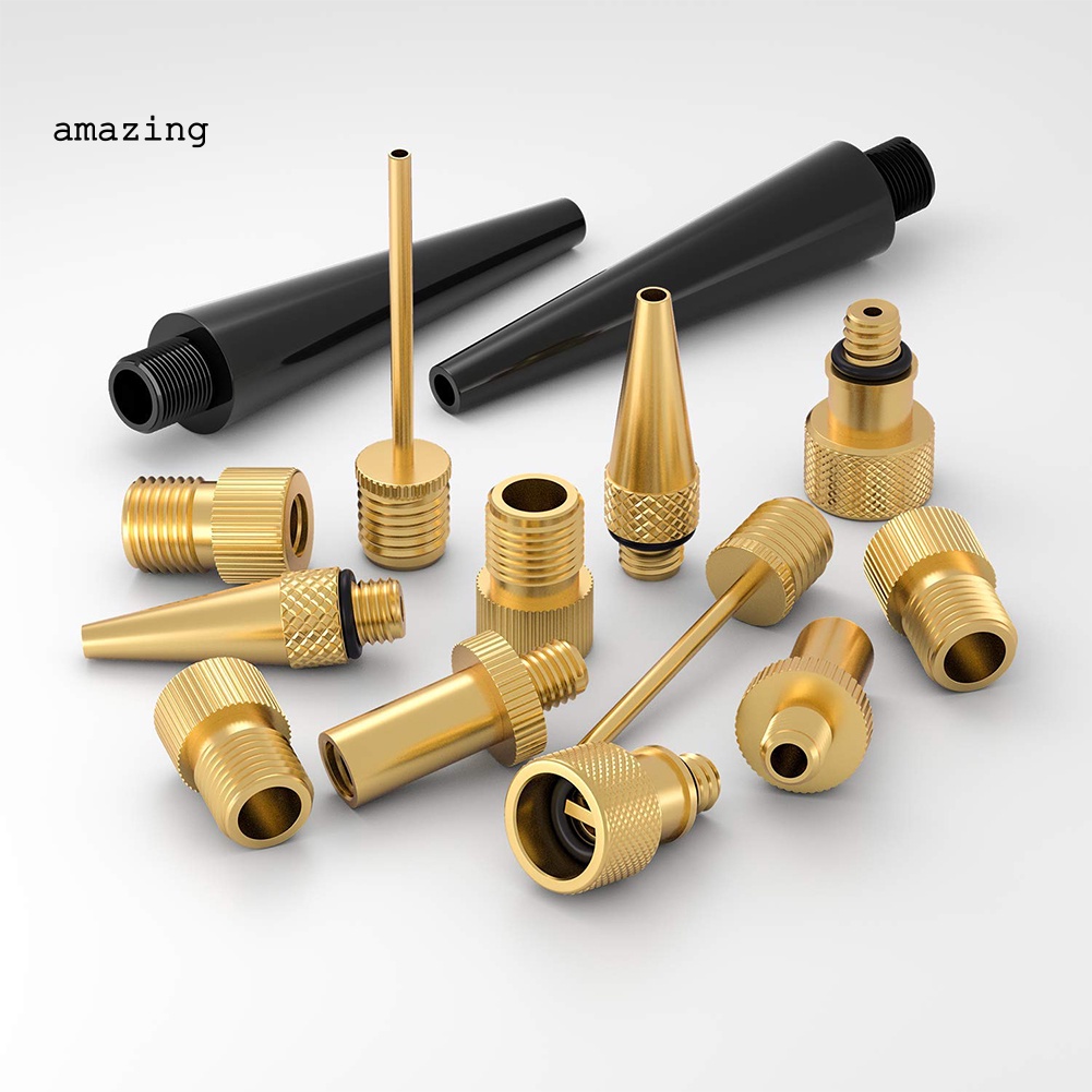 Set 14 Đầu Nối Van Bơm Hơi Lốp Xe Đạp Kèm 10 Vòng Đệm