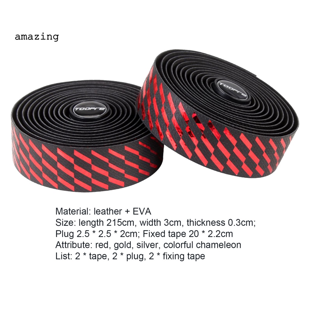 1 Bộ Băng Quấn Tay Lái Xe Đạp Bằng Da Giả EVA Chống Trượt Màu Gradient