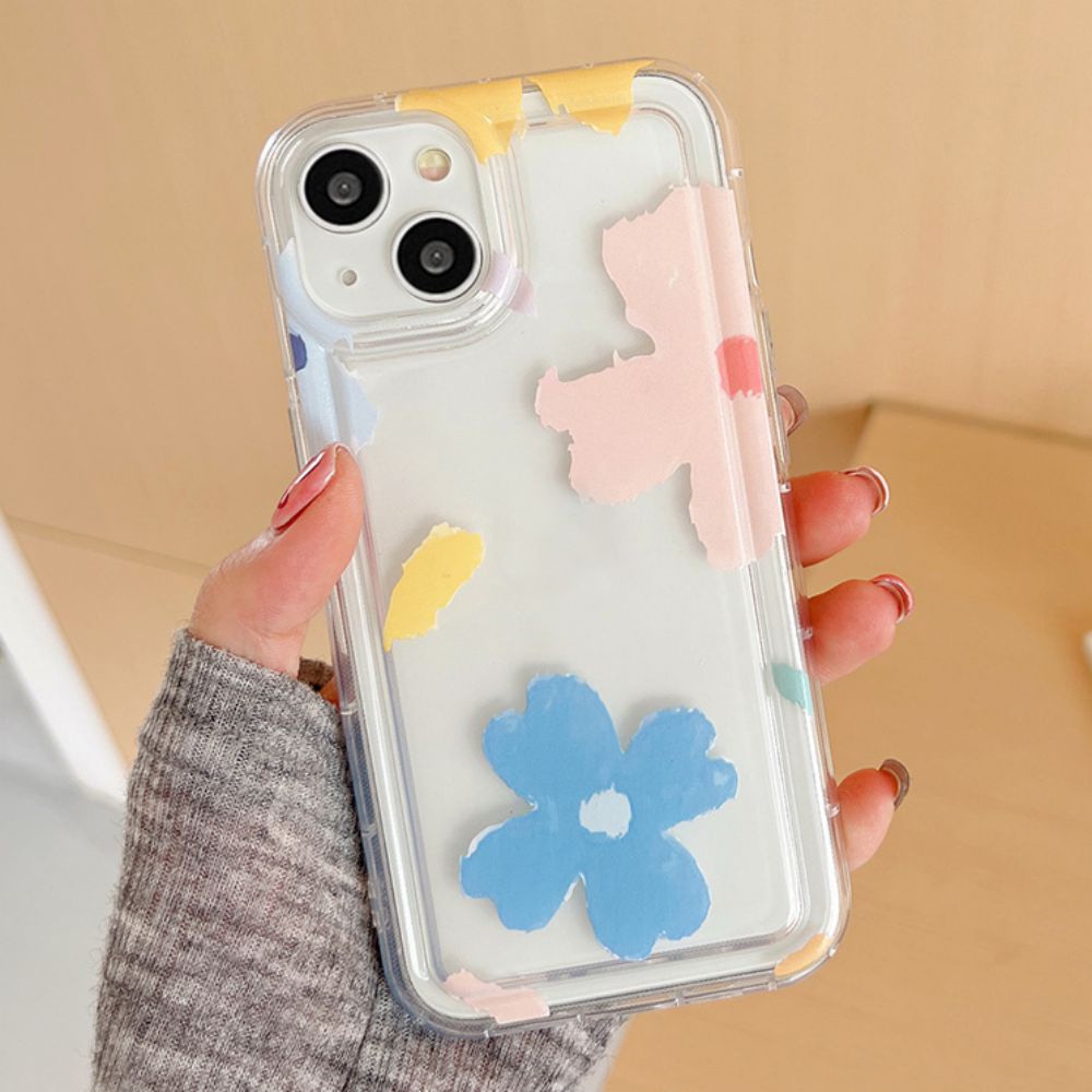 Ốp Điện Thoại TPU Mềm Họa Tiết Hoa Graffiti Có Túi Khí Chống Sốc Cho IPhone 11 14 13 12 Pro Max XS XR 7 8 Plus
