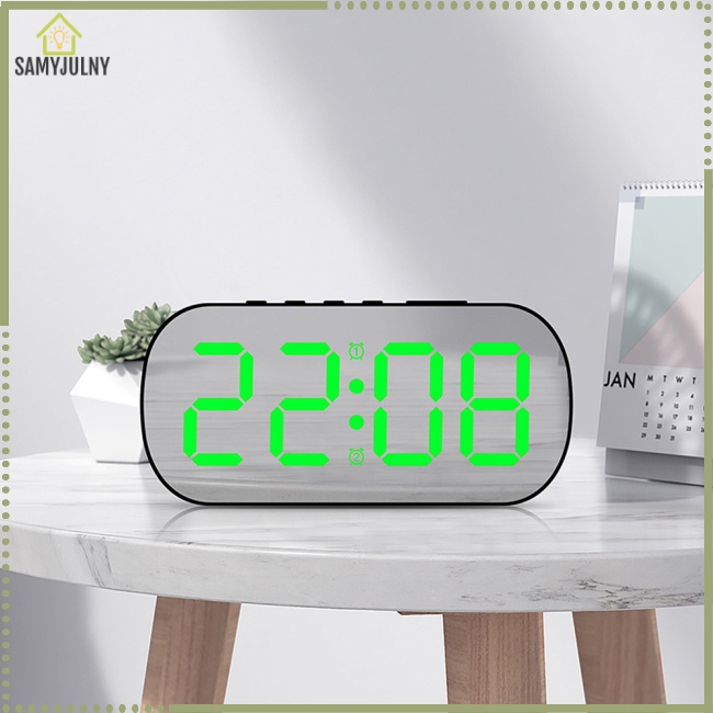 Đồng Hồ Báo Thức Kỹ Thuật Số 5 Mức Độ Sáng Tùy Chỉnh Kèm Gương Trang Trí Nhà Cửa Cho Học Sinh