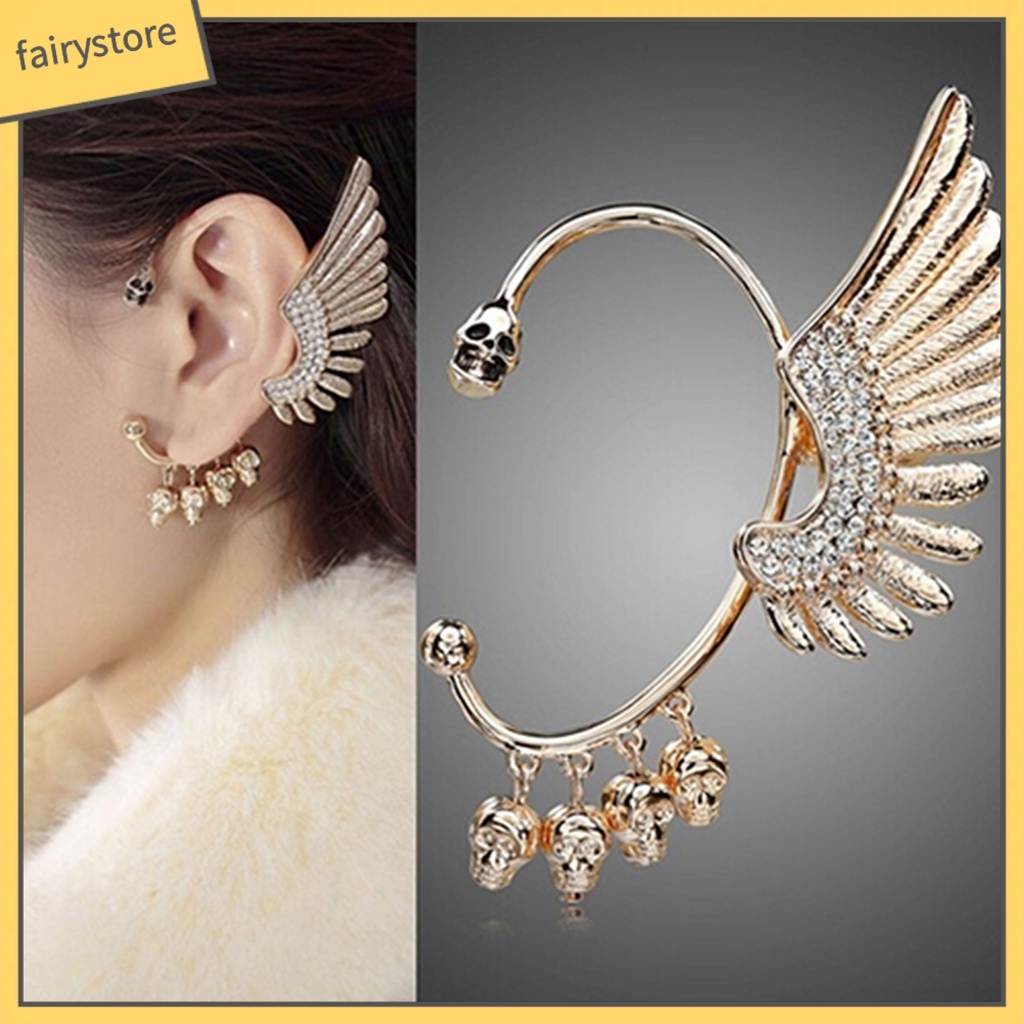 Khuyên Vành Tai Hình Đầu Lâu Đính Đá Cá Tính Cho Nữ