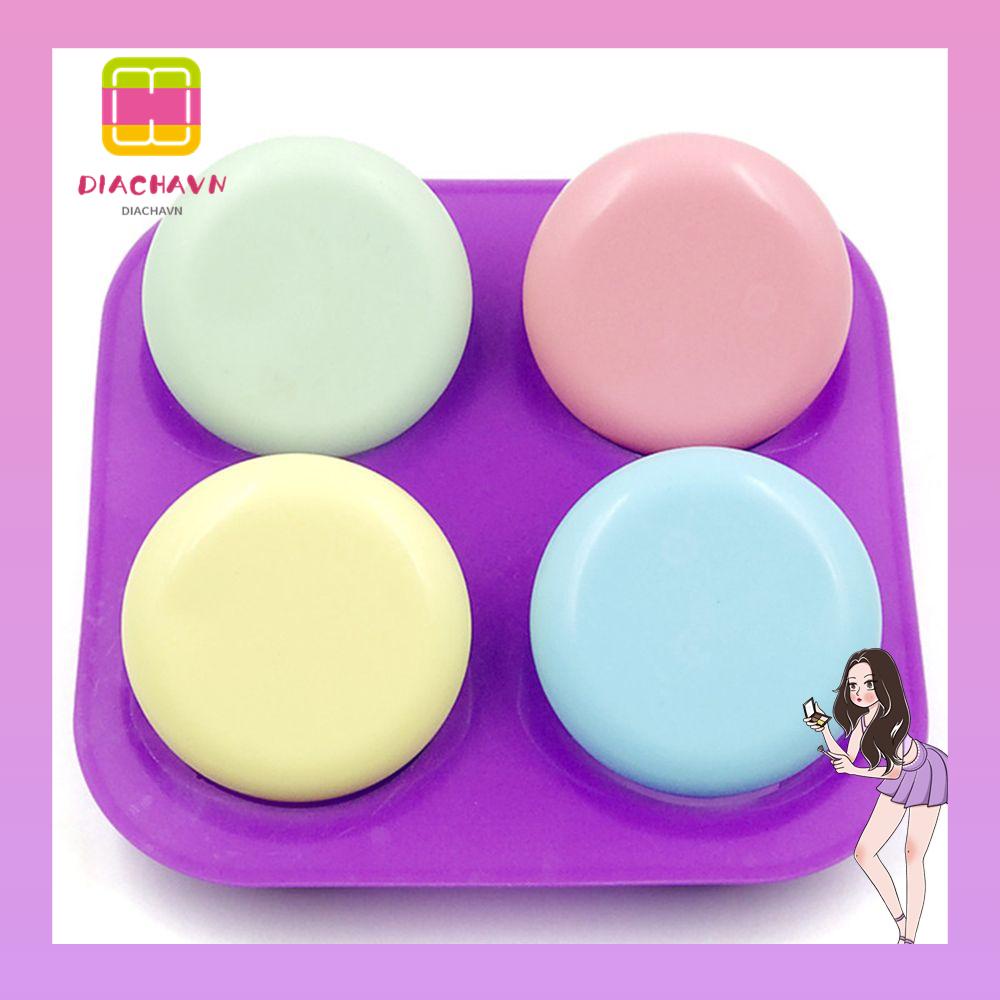 Khuôn Silicone Làm Xà Phòng 3D 4 Ngăn Hình Trụ DIY