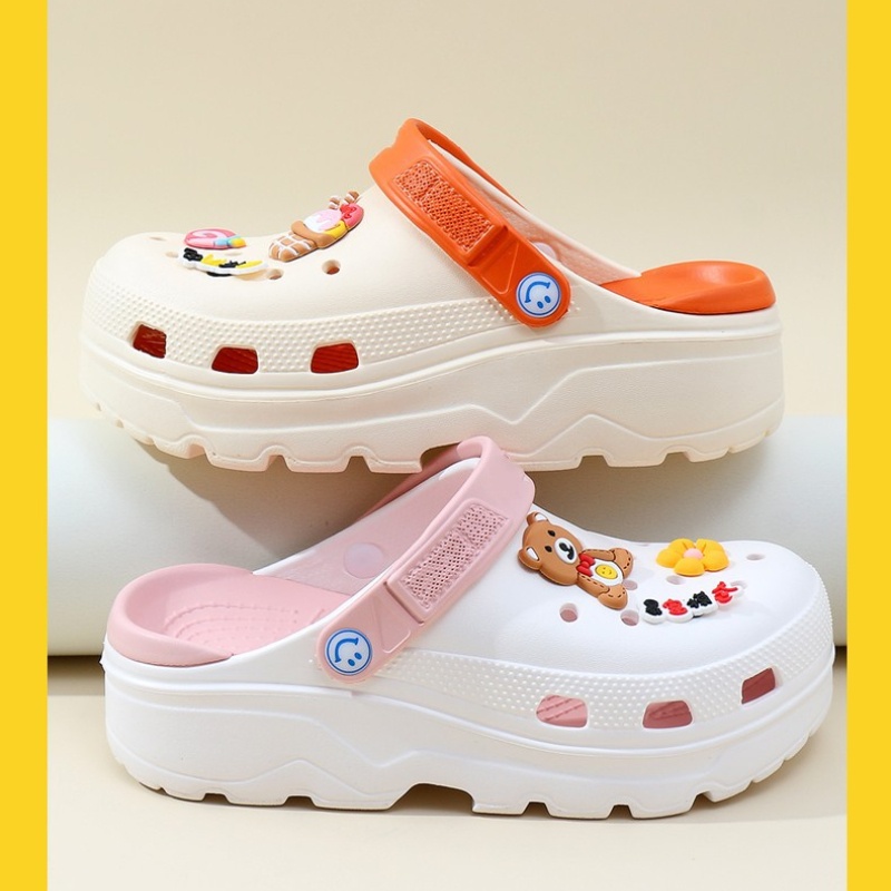 Xăng Đan Cao Gót Độn Đế Thiết Kế Hình Hoạt Hình Dễ Thương