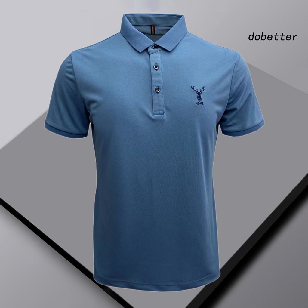 Áo Thun Tay Ngắn Cổ Bẻ Cài Nút Mềm Mại Co Giãn Thời Trang Đường Phố Mùa Hè Cho Nam