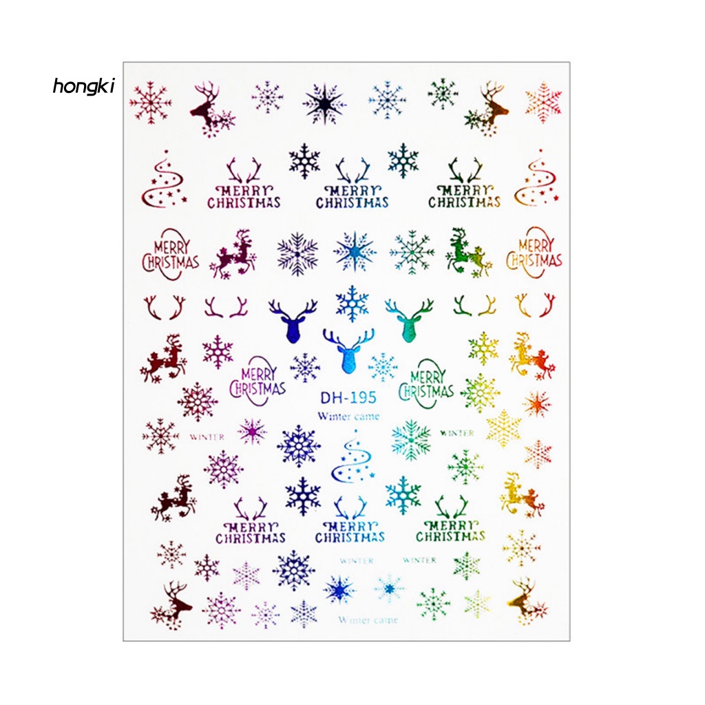 Miếng Dán Trang Trí Móng Tay Họa Tiết Giáng Sinh 3D DIY