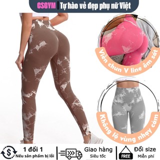 Quần loang thể thao tập gym yoga nữ CSGYM, cạp cao, viền chun V, ôm sát, thoáng mát, mềm mịn, không bục chỉ, không rão