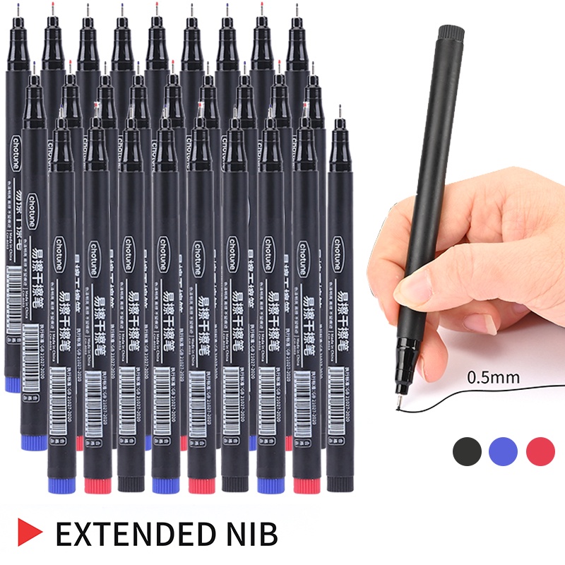 Bút Lông Đánh Dấu Vĩnh Viễn 0.5mm Khô Nhanh Đa Năng Chống Nước Chống Mài Mòn 3 Màu Tùy Chọn Cho Học Sinh
