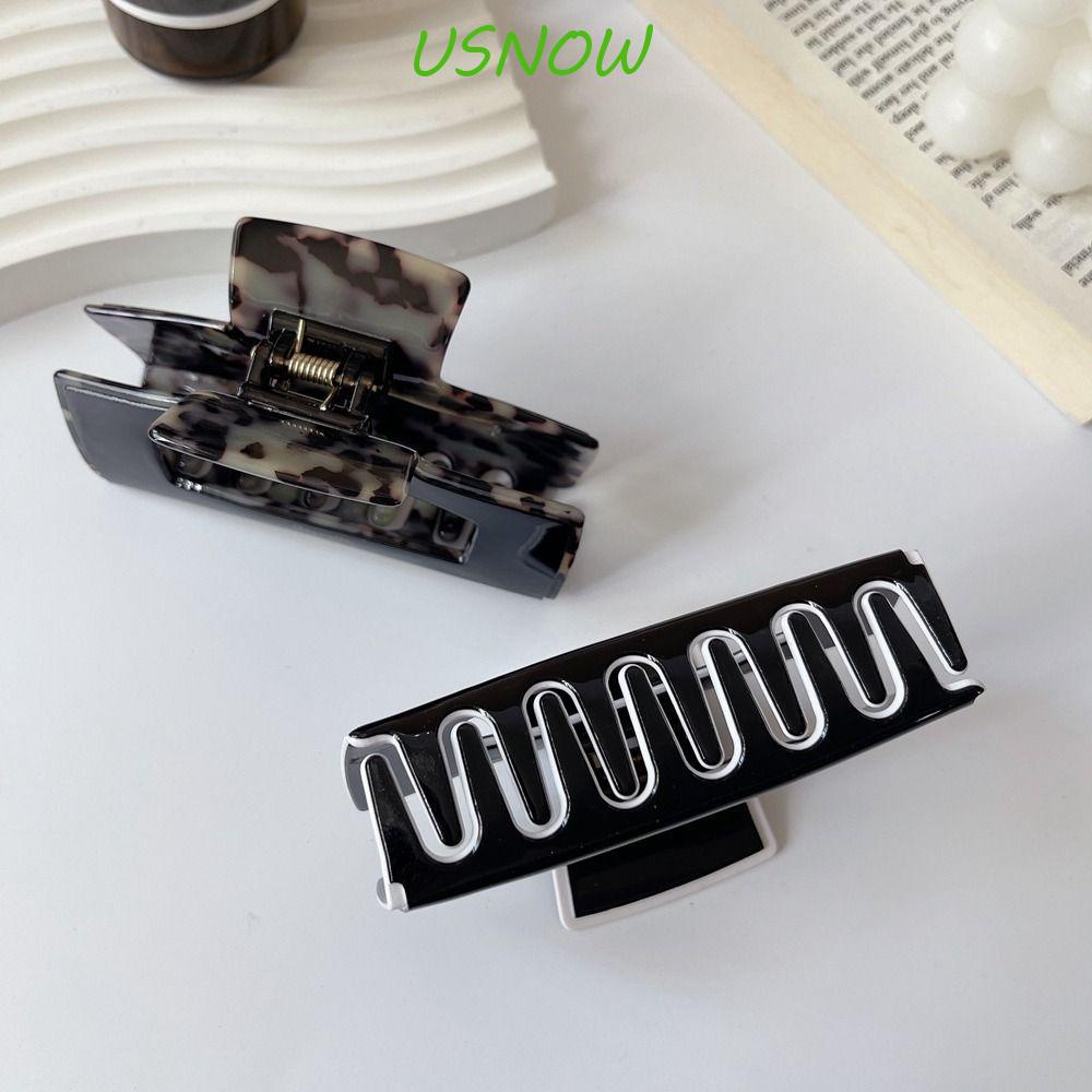 Kẹp Tóc Hình Chữ Nhật Họa Tiết Hình Học Rỗng Dễ Thương Cho Nữ