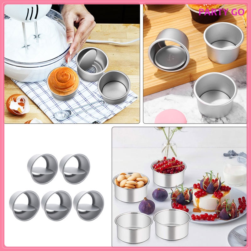 Bộ 5 Khuôn Làm Bánh Hình Tròn Bằng Hợp Kim Nhôm 11.5X11.5CM