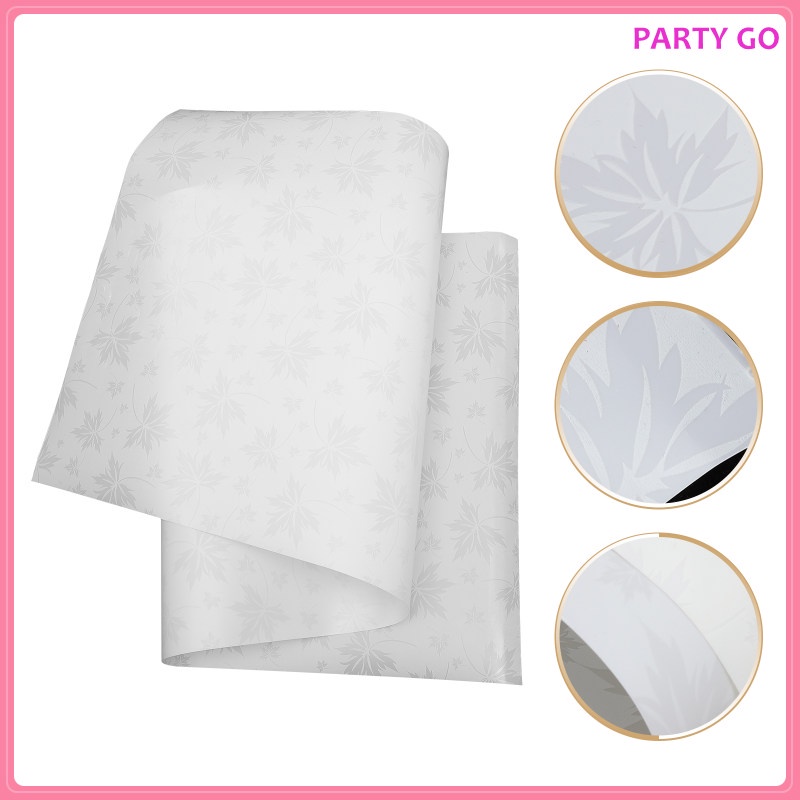 Bộ 2 Cuộn Miếng Dán Sàn Nhà Bằng Pvc Lanh Màu Trắng Hình Lá Phong 120X50X0.3CM