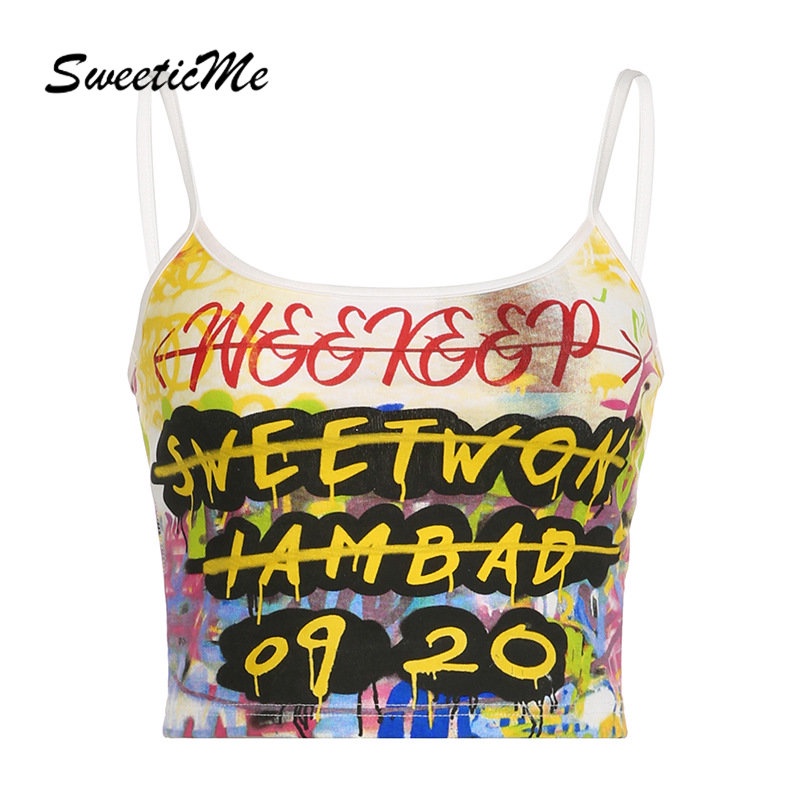 Áo Tank Top Ôm Dáng In Họa Tiết Màu Tương Phản Thời Trang 2023 Cho Nữ