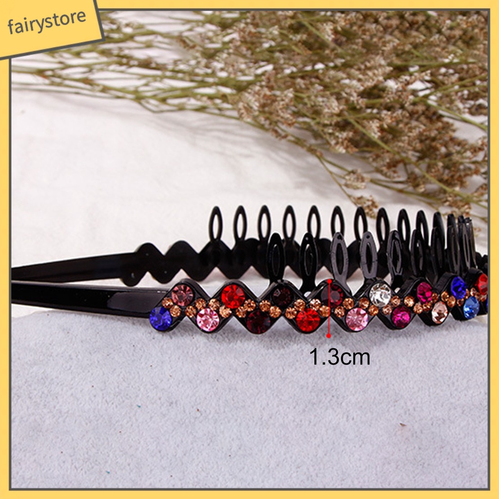 Băng Đô Cài Tóc Đính Đá Lấp Lánh Chống Trượt Có Răng Dành Cho Nữ