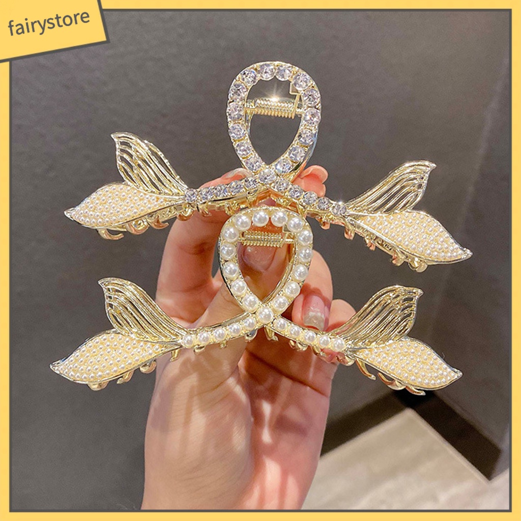 Kẹp Tóc Đính Ngọc Trai Giả Hình Đuôi Cá Sang Trọng