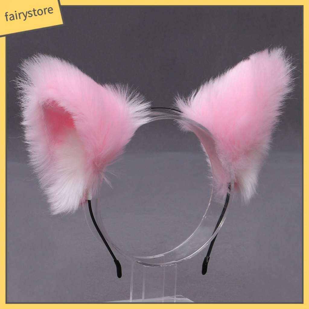 Băng Đô Tai Mèo Lông Xù Tinh Tế Dùng Hóa Trang Tiệc Tùng