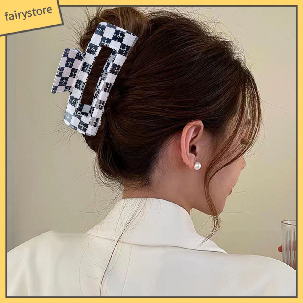 Kẹp Tóc Càng Cua In Họa Tiết Da Báo Màu Sắc Tương Phản Phong Cách Vintage