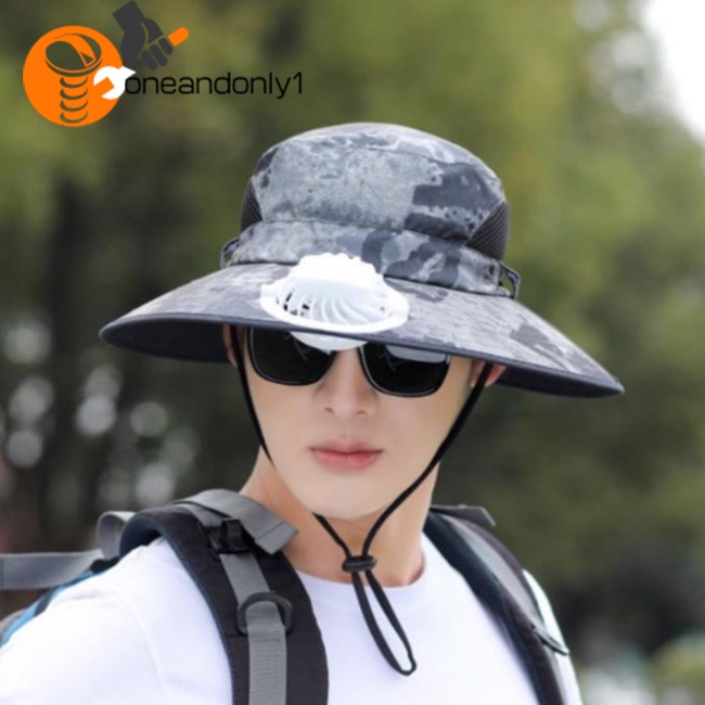 Mũ Xô Vành Rộng Thoáng Khí Chống Nắng Có Thể Tháo Rời Kèm Quạt Có Thể Điều Chỉnh