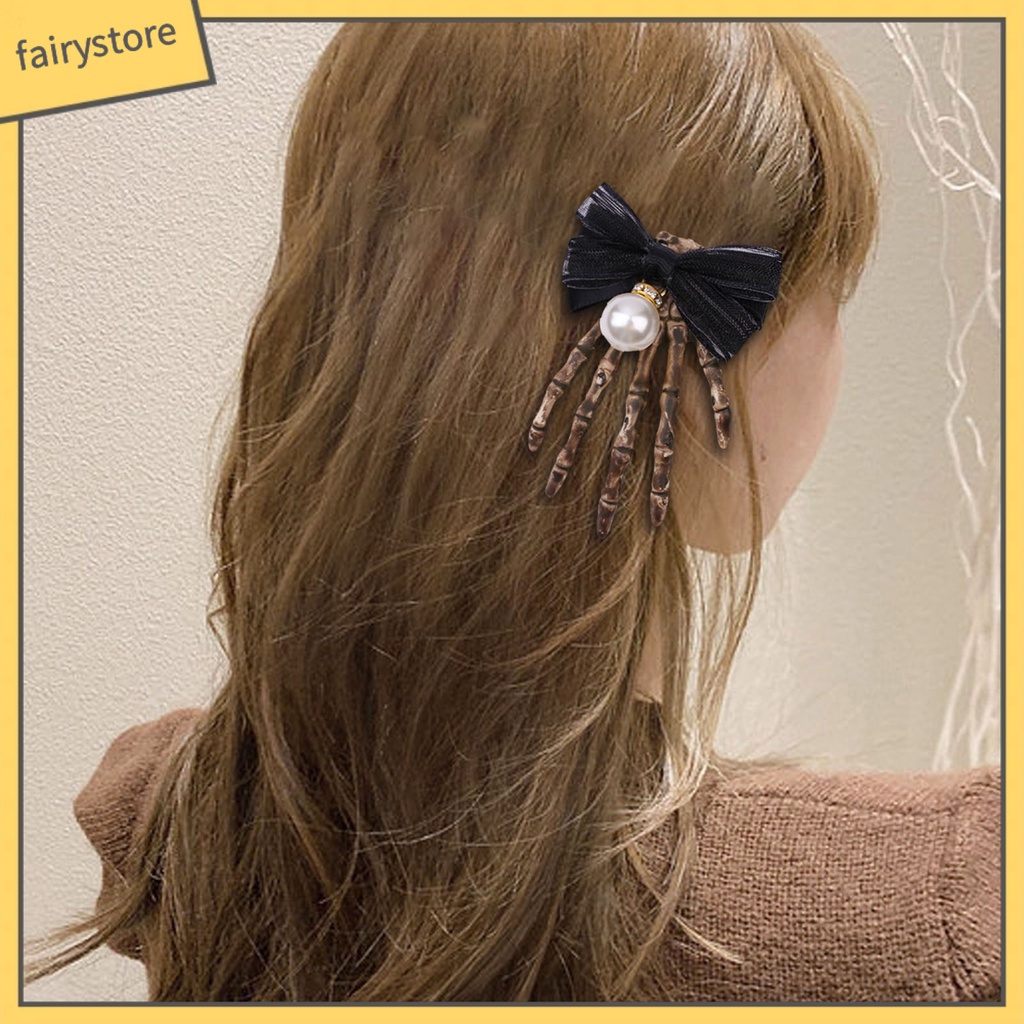 Kẹp Tóc Hình Xương Bàn Tay Halloween Chống Trượt Chống Rơi