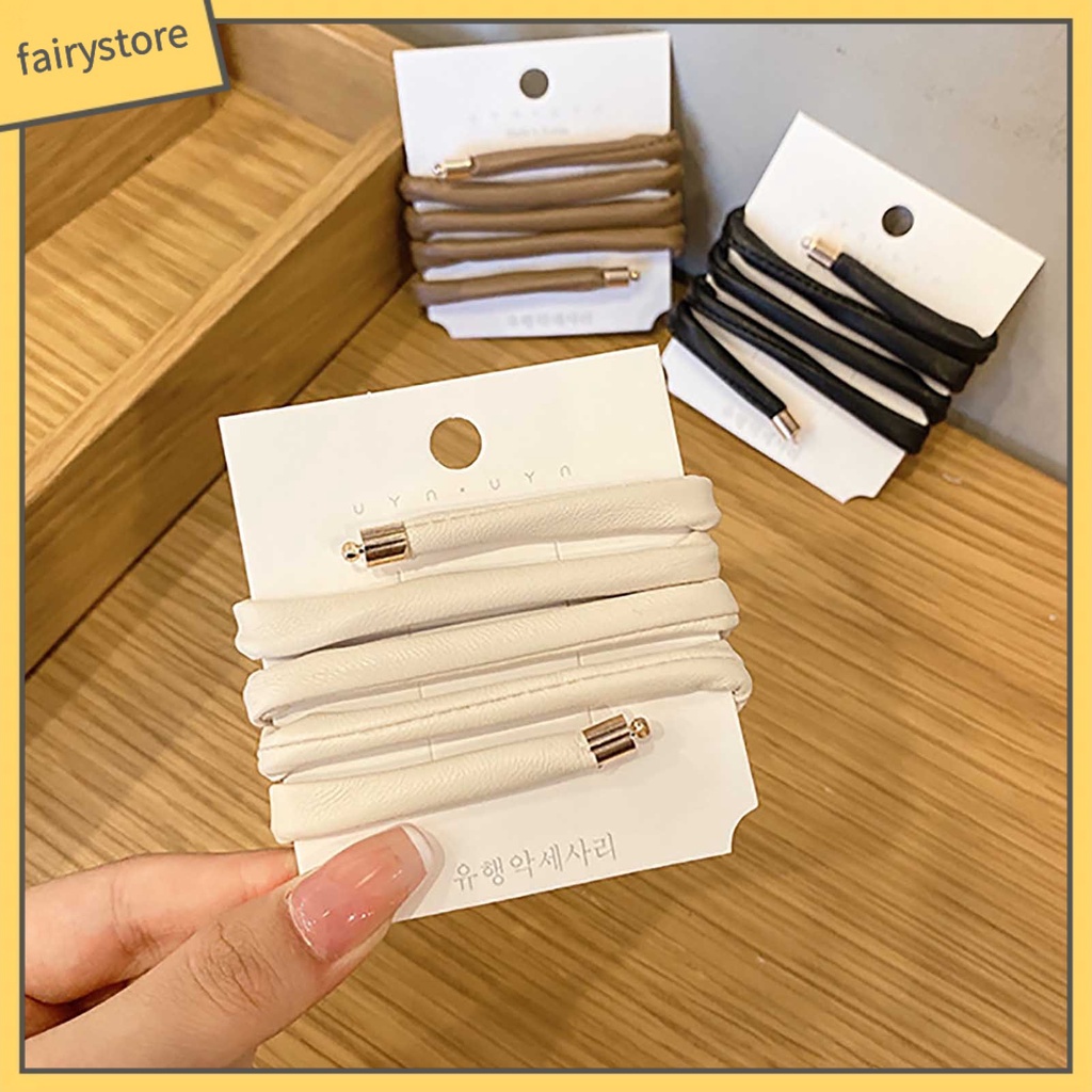 Dây Buộc Tóc Đuôi Ngựa Giả Da Dài Linh Hoạt Có Thể Gập Lại