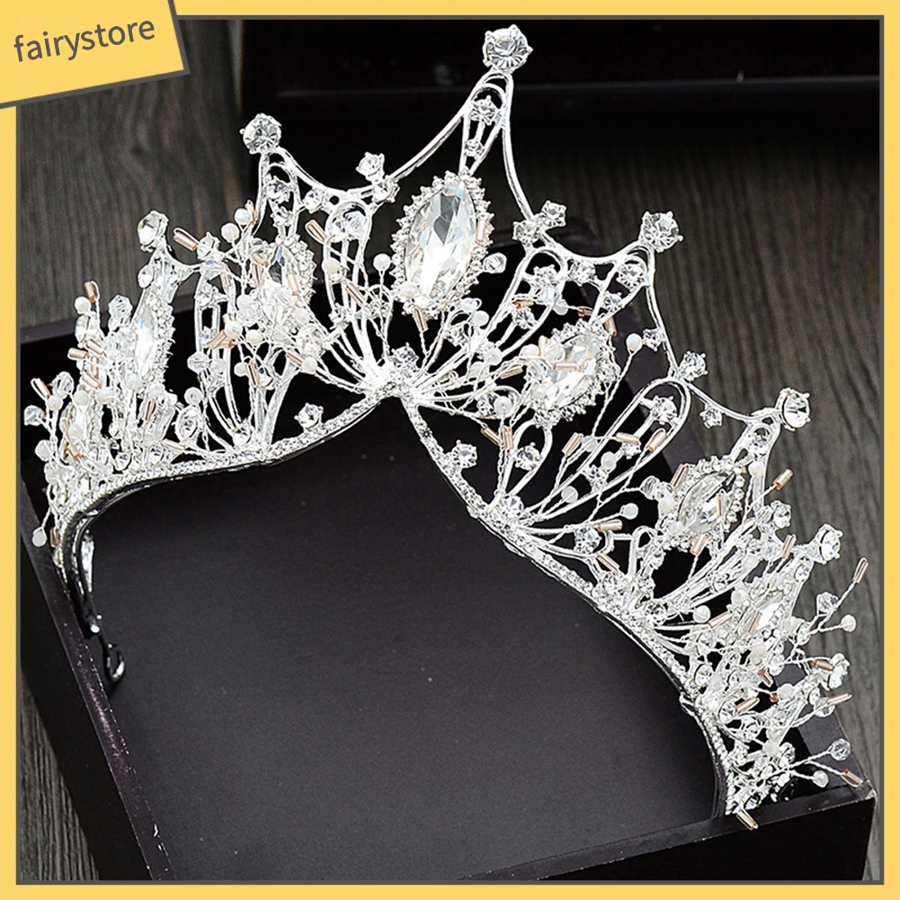 Cài Tóc Hình Vương Miện Đính Đá Lấp Lánh Cho Cô Dâu