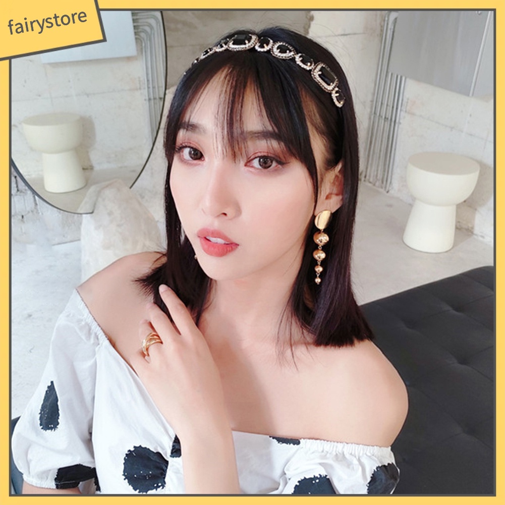 Băng Đô Cài Tóc Đính Đá Lấp Lánh Chống Trượt Cho Nữ