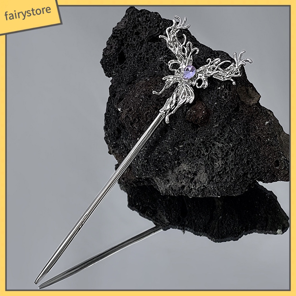 Trâm Cài Tóc Mạ Điện Hình Bướm Đính Đá Cổ Điển Cho Nữ