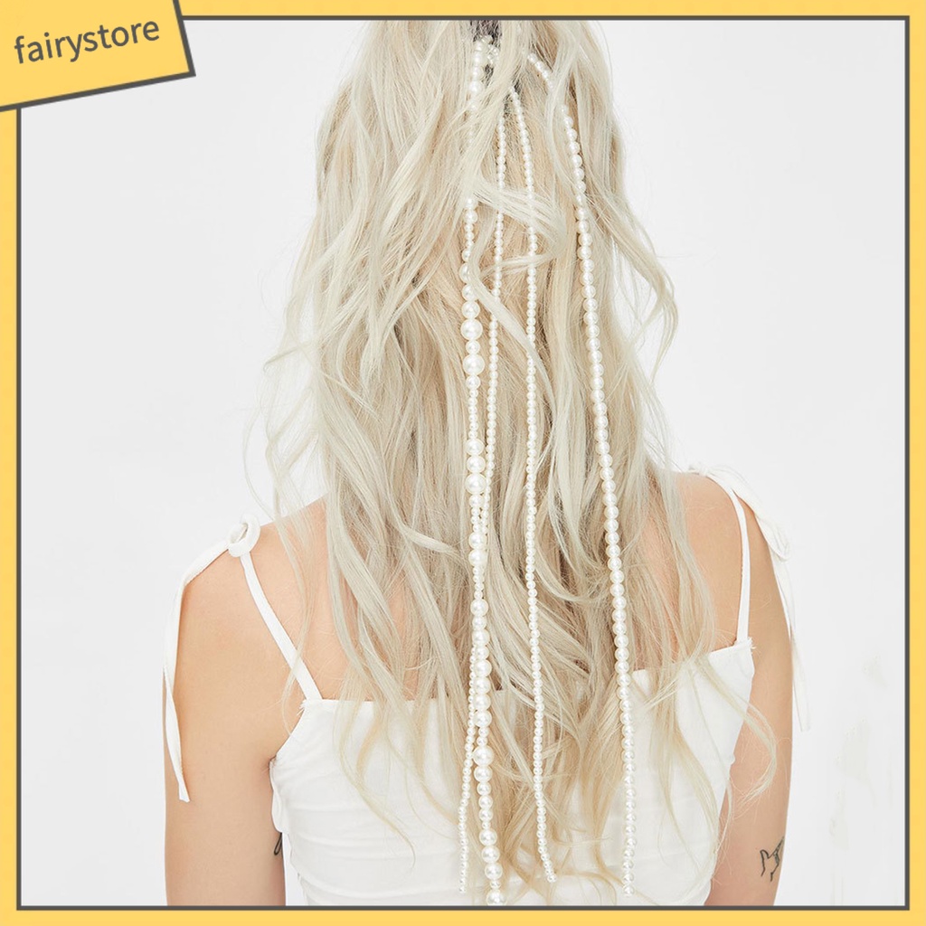 [FRO] Kẹp Tóc Dạng Bện Đính Ngọc Trai Giả Dài Quyến Rũ Cho Cuộc Sống Hàng Ngày