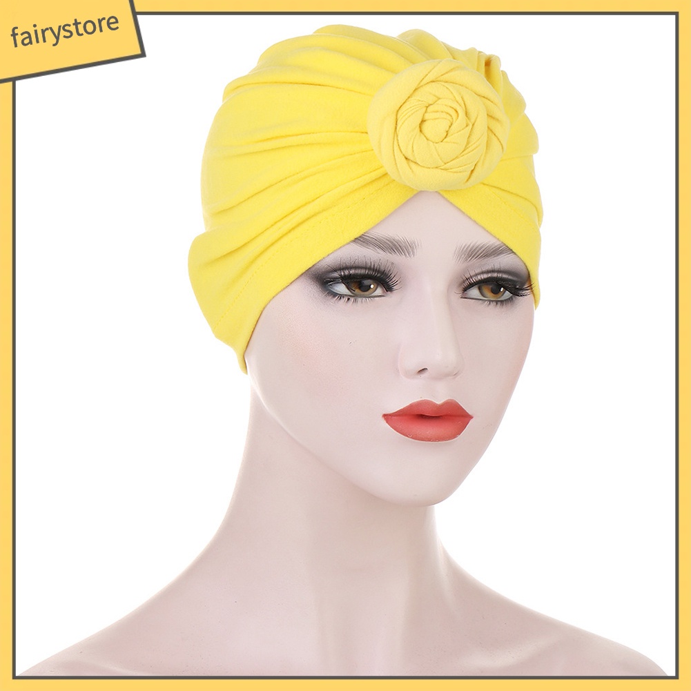 Mũ Trùm Đầu Cotton Màu Trơn Thắt Nút Thời Trang Cho Nữ