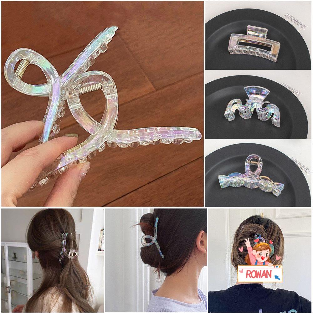 Kẹp Tóc Càng Cua Màu Trơn Trong Suốt Thời Trang Cho Nữ