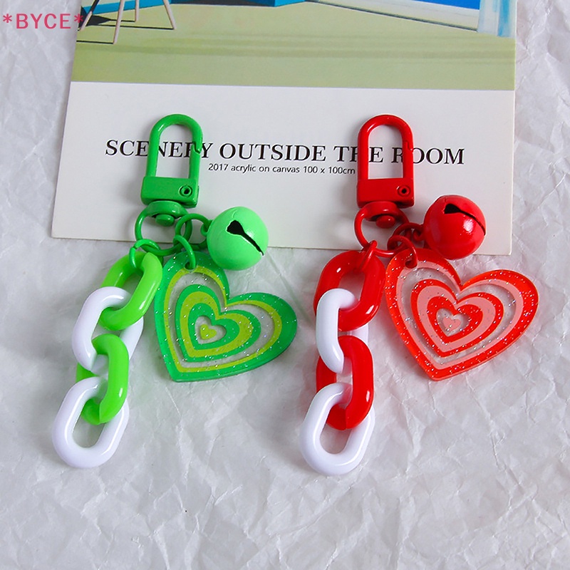 1 Móc Khóa Hình Trái Tim Nhiều Màu Sắc Bằng Acrylic Thời Trang Mới